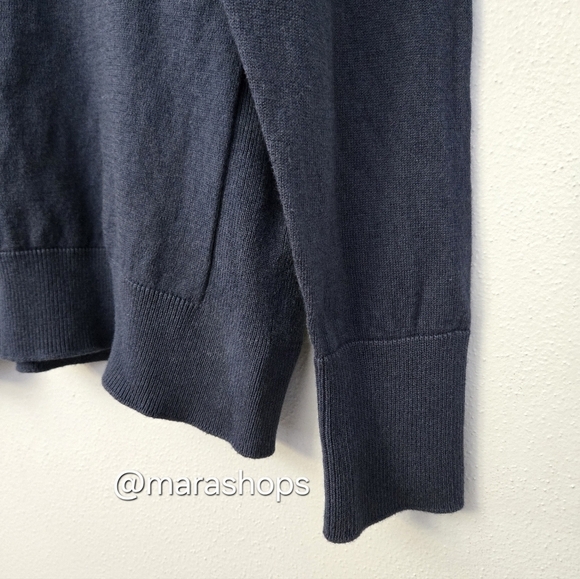 American Giant Men's Navy Merino Wool V-neck Sweater - Picture 2 of 5